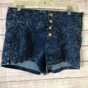 Nicki‎ Minaj High Rise Denim Wash Shorts Sz 9/10
